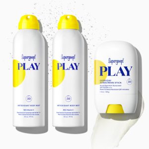 Supergoop! PLAY Antioxidant Body Mist SPF 50 6oz - With Vitamin C, Water & Sweat Resistant Sunscreen Spray